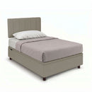 Letto Singolo Contenitore Imbottito Similpelle Cappuccino BoxMax Testata Vertical Varie Misure