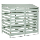 Copri Bidoni Spazzatura da Giardino 131x85x125 cm con Coperchio in Legno di Abete Verde Chiaro