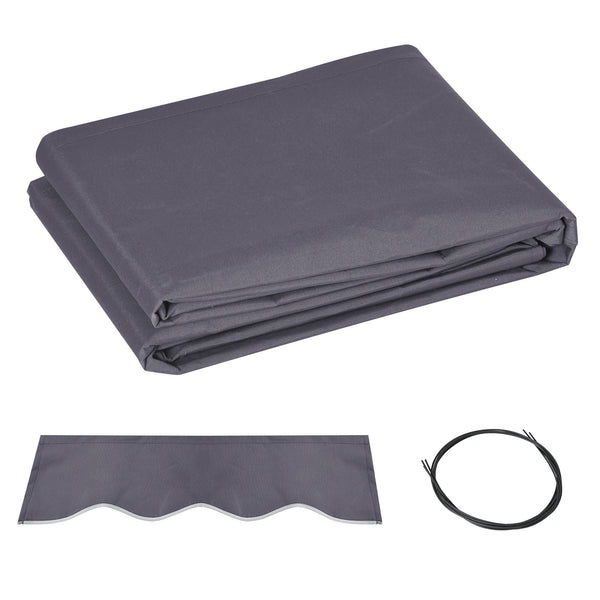 sconto Telo di Ricambio per Tenda a Bracci Retrattile 347x240 cm in Poliestere Anti UV Grigio