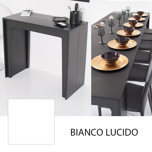 online Table console extensible 42/302 cm blanc brillant Groupdesign Arlecchino 