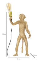 Lampada da Tavolo Monkey Oro 26x34x55 cm in Resina Oro      