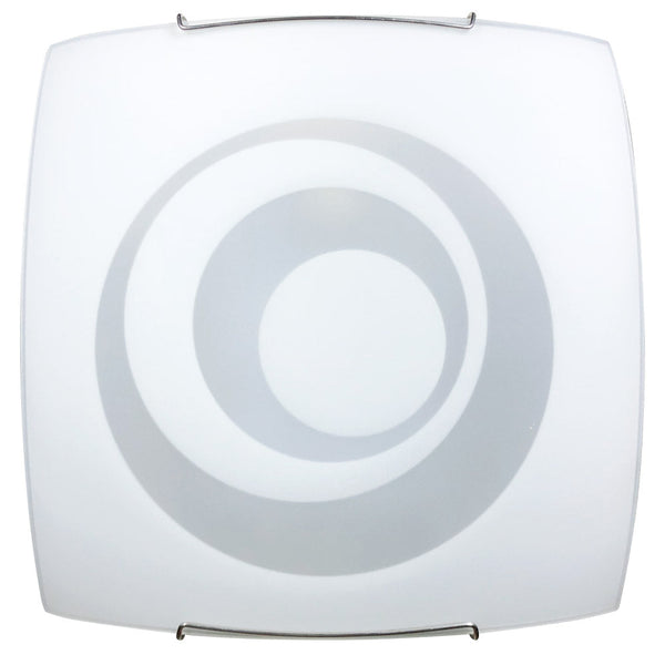 Plafonnier 1xE27 Crochets Fil Acier Plaque Verre Blanc E-Energy Galatea sconto