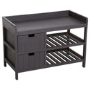 Panca Contenitore da Ingresso con Cassetti e Ripiani in Legno Grigio 69x34x48 cm 