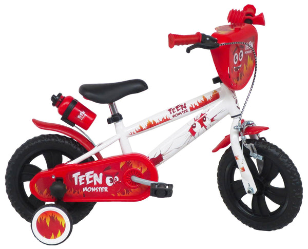Vélo Enfant 12" 1 Frein Pneus EVA Teen Monster Blanc/Rouge acquista
