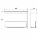 Camino a Bioetanolo da Incasso ad Angolo 60x22,4x45 cm Sutri Lato Sinistro Struttura in Acciaio Nero