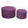 Lot de 2 Poufs de Rangement Ø50 cm et Ø70 cm en tissu Velours Violet