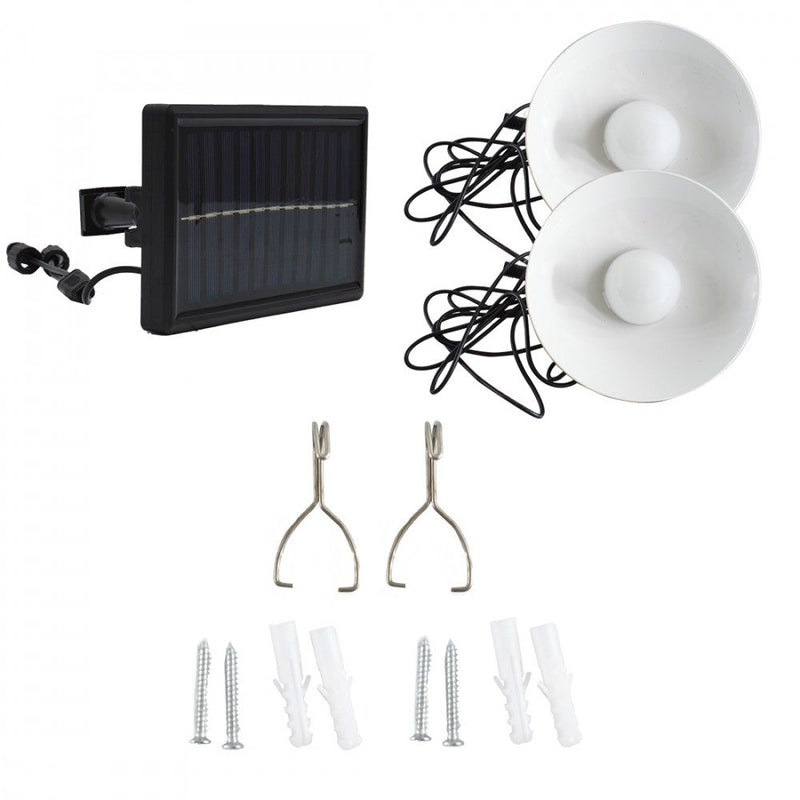 Lampade Solari a Sospensione con Pannello Solare in ABS Bianco e Nero