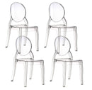 Set 4 Sedie Impilabili 47x90x50 cm in Policarbonato Glass Trasparente