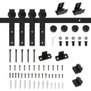 Kit Porta Scorrevole 183x0,6x18 cm con Binari Fermi e Guide Stile Industriale in Acciaio al Carbonio Nero      