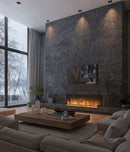 Camino a Vapore Elettrico  Da Incasso 180x50x40 cm Invapo Inside C1800 con Ricarica Automatica in Acciaio Verniciato Nero      