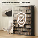 Mobile Porta CD a 8 Livelli 145x24x126,3 cm con 18 Ripiani Regolabili e 24 Scomparti per 1032 CD o 594 DVD in Truciolato Nero      