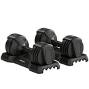 Set Manubri Regolabili 5 in 1 Quick-Dial 11 kg 39x14,5x14,5 cm in PP e Acciaio Nero      