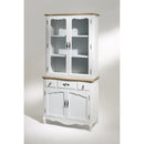 Vetrinetta in Legno 2 Ante 3 Ripiani 90x32,5x114cm Country Bianca