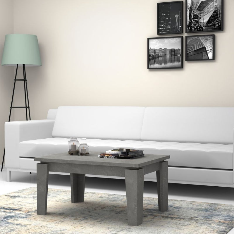 Tavolino basso da salotto 90x60x45 cm Coffee cemento