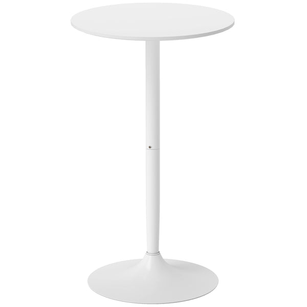 online Tavolo da Cucina Alto Bar Ø60x102 cm per 2 Persone in MDF e Metallo Bianco