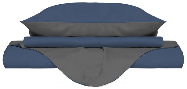 sconto Housse de couette avec sac et taies d'oreiller double face Avio/Smoke