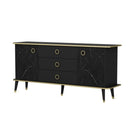 Madia Bienmadia 180 2 ante e 3 cassetti effetto marmo nero oro