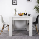 Tavolo da Pranzo Quadrato Allungabile 90x90 in Legno Bianco con Apertura a Libro