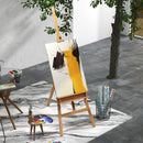 Cavalletto Treppiede da Pittura 65x110x180-235 cm in Legno Naturale