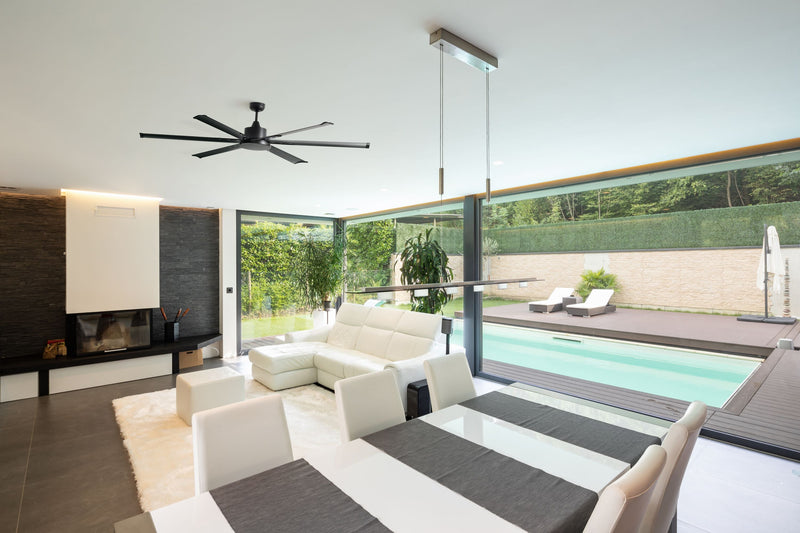 Ventilatore da Soffitto con 8 Pale in Alluminio Ø165 cm 5 Velocità Martec Albatross Silver