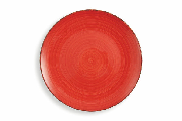 Set de 6 assiettes plates Ø44 cm en Gres VdE Tivoli 1996 Baita Rouge sconto