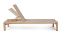 Lettino Prendisole da Esterno 74x200x98-32h cm Schienale a 4 Posizioni in Alluminio e Textilene Skipper Naturale 