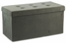 Baule Cassapanca Pouf Contenitore in Velluto Soriani Tortora