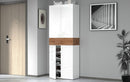 Armadio Scarpiera 4 Ante e 1 Ripiano a Ribalta 76x35x200 cm Savona 4A 1R Bianco Opaco/Rovere Wotan  