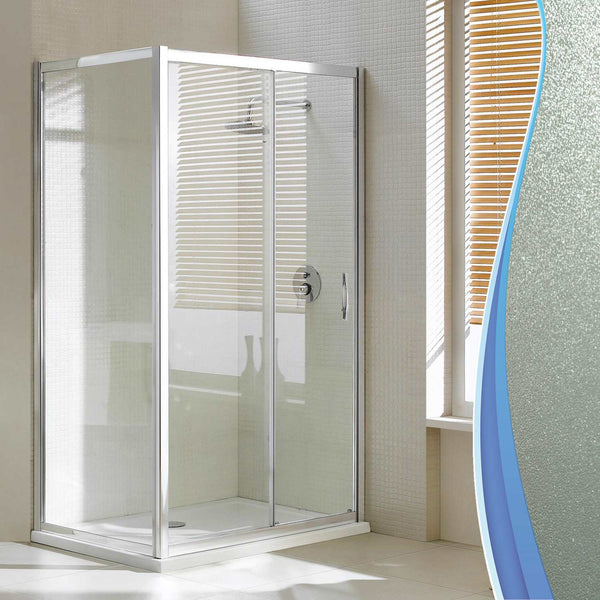online Cabine de douche rectangulaire 1 porte coulissante en cristal H198 Fosterberg Viborg Duo