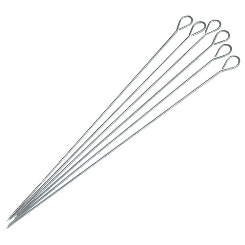 online Set Pack de 6 Brochettes en Acier pour Barbecue Bbq Longueur 35 cm 