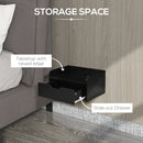 Set 2 Comodini Sospesi 40x30x19,5 cm in Truciolato Nero