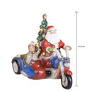Statuina Babbo Natale con Side Car con Led 31 cm in Porcellana