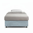 Letto Singolo Contenitore Imbottito Microfibra Azzurro BoxMax Varie Misure