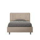 Letto 1 Piazza E Mezzo Imbottito in Similpelle Annalisa Large Tortora Varie Misure