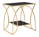 Tavolinetto Sunshine 57x46x60 cm in Ferro e Specchio Oro e Nero