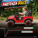 Macchina Elettrica per Bambini 3+ Anni 12 V 101x65x61 cm con 2 Motori Telecomando USB Musica e 3-5 km/h in PP Rosso      
