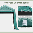 Tendone Garage per Auto Attrezzi 240x200x202 cm in Metallo e Tessuto Polietilene Verde