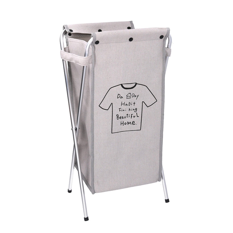 Cesto Portabiancheria in tessuto sacco grigio pieghevole cm 29x33,5xh66