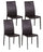 Lot de 4 chaises 42x41xH95 cm en simili cuir Kitty Chocolat