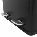 Pattumiera Per Raccolta Differenziata 47x71x36 cm due Scompart 60 Litri in Acciaio Nero