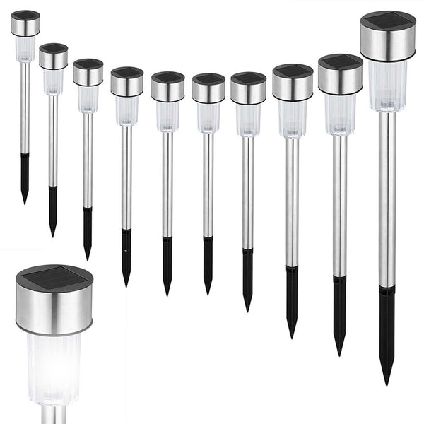 10 Lampade da Giardino ricarica solare Paletti Solari Moderni LED Luce Bianca online
