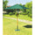 Parasol de Jardin Rond Ø 2,5 m Structure en Bois Vert Bauer