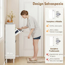 Scarpiera Salvaspazio 99,5x24x93,3 cm 4 Cassetti Ribaltabili in MDF Bianco      