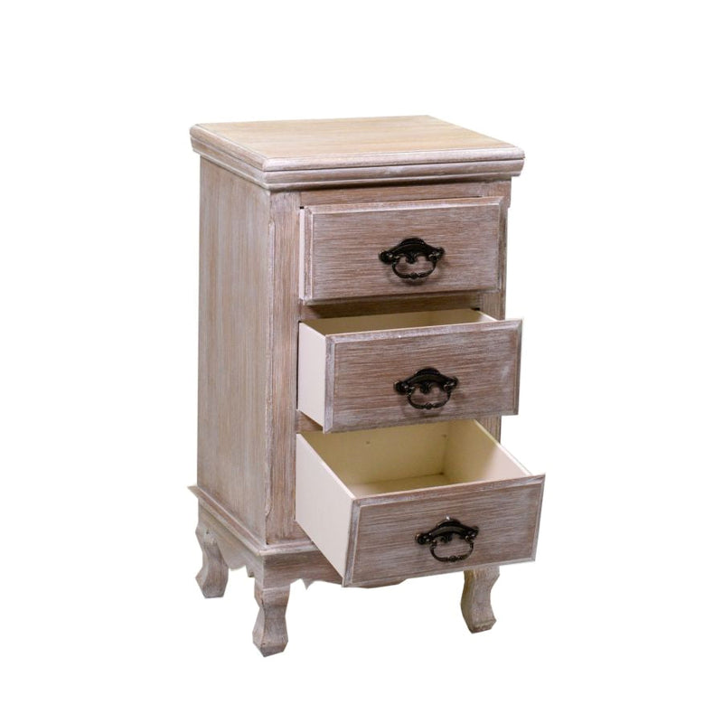 Comodino 3 Cassetti in Legno Stoccarda