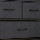 Cassettiera 5 Cassetti Moderna in Tessuto non Tessuto 58x30x120 cm In Acciaio e MDF Nera