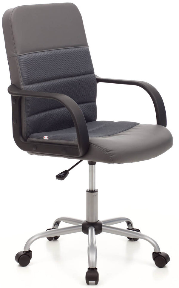 acquista Chaise de bureau opérationnelle en similicuir et tissu gris doux