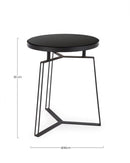 Tavolino Zaira Nero D40 Rotondo in Metallo