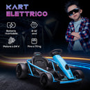 Go Kart Elettrico per Bambini 24V 13km/h Schienale Alto e Cintura di Sicurezza Blu e Nero  