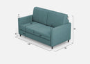 Divano 2 Posti 158x85x85 cm Karay in Tessuto Petrolio