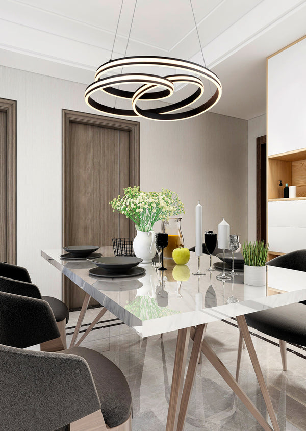 acquista Suspension LED d'intérieur en métal noir mat